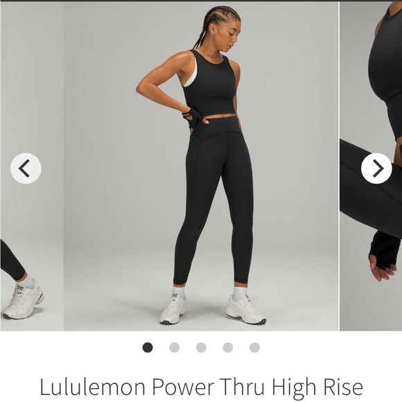 Lululemon Power Thru 25” Tight | Leggings | Black Running Tights | Size 4 - Picture 2 of 9